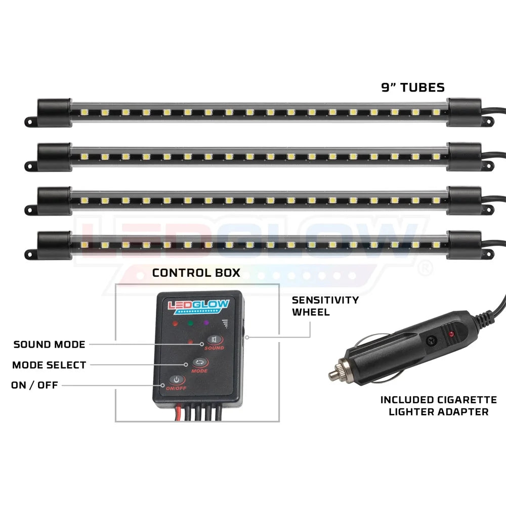 Transform Your Ride with a 4Pc Purple LED Underdash Lighting Kit! ✨💜 #CarGlow #LEDLights