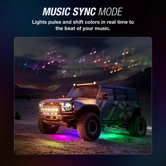 - Appglow Multicolor Underglow LED Kit, Carplay Compatible, Siri & Hey Google Voice-Control, Bluetooth, Custom RGB Lighting Presets, Control Zones, 112 Inches