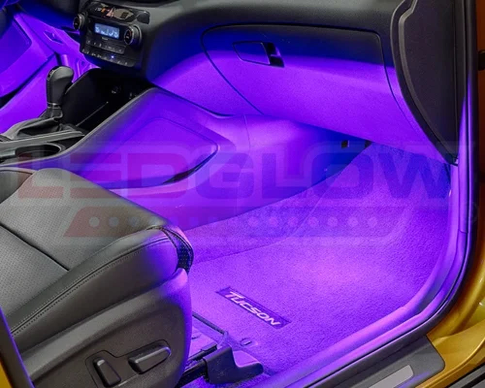 Transform Your Ride with a 4Pc Purple LED Underdash Lighting Kit! ✨💜 #CarGlow #LEDLights