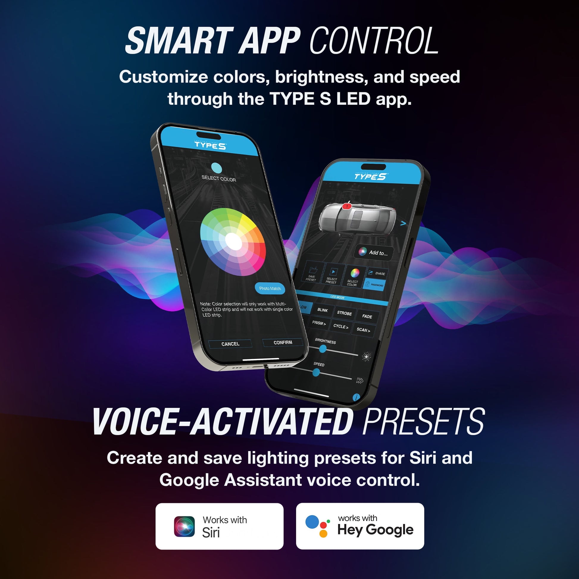 - Infinite Appglow Smart Interior Car LED Light Kit – 4 X 12” RGB Strips, Carplay, Android Auto, Voice Control, Custom Presets, 12V Plug & Play